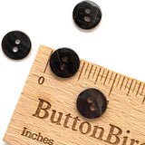 TEN Dark Brown Shell, 7/16" Espresso, 11mm Shiny 2-Hole, Pack of 10 Buttons  #23-111
