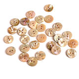 1/2" Golden Beige Rainbow Natural Abalone 2-hole Iridescent Button, Pack of 10  #877-D
