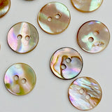 1/2" Golden Beige Rainbow Natural Abalone 2-hole Iridescent Button, Pack of 10  #877-D