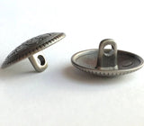 Silver Ten Hearts Metal Button 11/16"  Shank Back #SWC-2