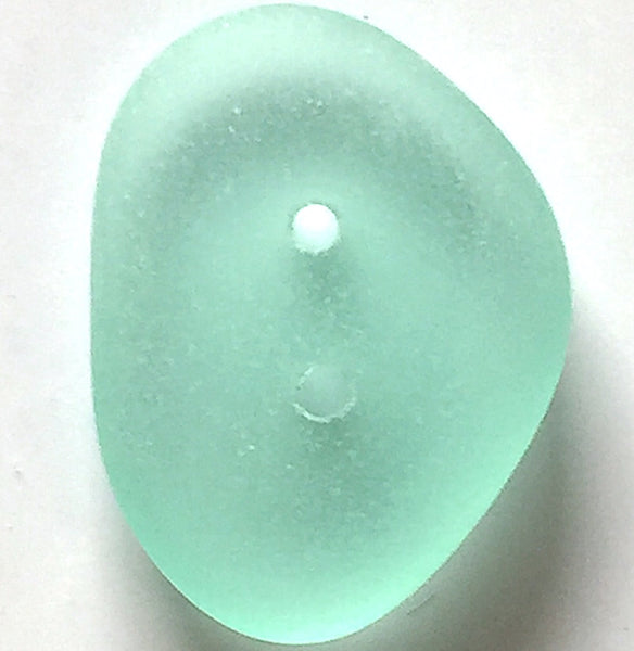 Re-Stocked, Seafoam Green Tumbled Silky Glass, Faux "Seaglass" 2-Hole Button,  3/4"-7/8"