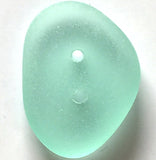 Re-Stocked, Seafoam Green Tumbled Silky Glass, Faux "Seaglass" 2-Hole Button,  3/4"-7/8"