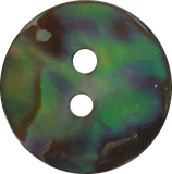 Greens & Blues 5/8" Vivid Abalone 2-Hole Button 15mm, Per Button #0034