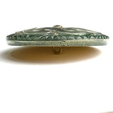 Forest/Gold Czech Glass Button 1-5/8", Handpainted by Susan Clarke  #SC278A