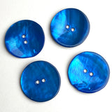 Royal Blue Shiny Agoya 2-Hole Button 1"  Per Button #1231