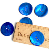 Royal Blue Shiny Agoya 2-Hole Button 1"  Per Button #1231