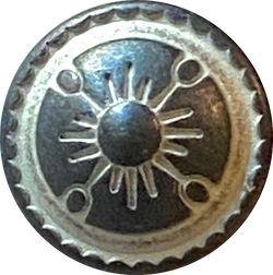 Tiny Gray and White Sunrays Button 1/2" #SWC-14