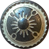 Tiny Gray and White Sunrays Button 1/2" #SWC-14
