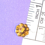 Tiny Vintage Mirror Glass, Clear Plump Flower Buttons, Shank Back, 3/8" / 10mm, #SK- 758