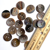Re-Stocked, Stoney Brown Melange Mussel Shell Buttons 11/16", Pack of 25  #KB-949