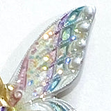 Fairy Mother in Sparkly Pearly Purple Hand Painted Shank Back Metal Button Susan Clarke USA 1-1/2"