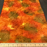 Exceptional Bright Orange Floral Fukureori Kimono Silk Pieces, 14" x 26"   #3806
