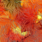 Exceptional Bright Orange Floral Fukureori Kimono Silk Pieces, 14" x 26"   #3806