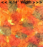 Exceptional Bright Orange Floral Fukureori Kimono Silk Pieces, 14" x 26"   #3806