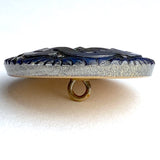Purple/Indigo/Black Handpainted Czech Glass Button 1", Susan Clarke #SC-283-B