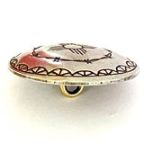 Zia Sun Symbol w. Barbed Wire 1" Concho Button Nickel Silver #SW-27