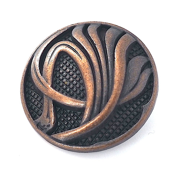 Running Low, Copper/Black Wave Form Metal Button 3/4" Shank Back  #SWC-61