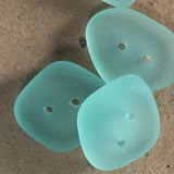 Re-Stocked, Seafoam Green Tumbled Silky Glass, Faux "Seaglass" 2-Hole Button,  3/4"-7/8"