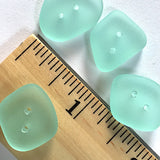 Re-Stocked, Seafoam Green Tumbled Silky Glass, Faux "Seaglass" 2-Hole Button,  3/4"-7/8"