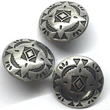 Star Blanket Southwest STERLING Silver Shank Back Button, 1", SW-55