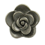 Tiny Gray-Silver Rose Button - 5/16"  #SWC-89
