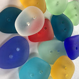 Re-Stocked, Seafoam Green Tumbled Silky Glass, Faux "Seaglass" 2-Hole Button,  3/4"-7/8"