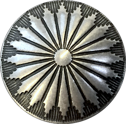 Re-Stocked, Mesa Sunflower 1" Nickel Silver, Shank Back Concho Button USA #SW-62