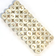 Card of 36 Vintage/Antique Off-White 2-Hole Tiny Shell Buttons #OT-120