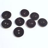 Re-Stocked, 1/2" Black Shiny Pearl Shell 2-hole, Per Button #112-D