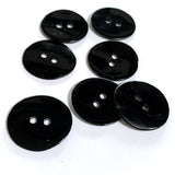 Black Shiny Pearl Shell, 9/16", 2-Holes, 15mm, Per Button #842-D