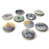 SALE - NINE Indigo/Cream 5/8" Natural Blue Mussel Shell Buttons, Pack of NINE Mermaid's Indigo  #23-92