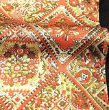 SALE Fall Tone Diamonds Kimono Silk Satin Print from Japan 14" x 66"  #3442