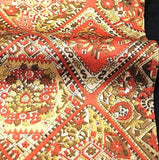 SALE Fall Tone Diamonds Kimono Silk Satin Print from Japan 14" x 66"  #3442
