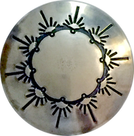 LAST ONE, Southwest Ten Sunrises Shank Back Silver Button 1/2" #WN42