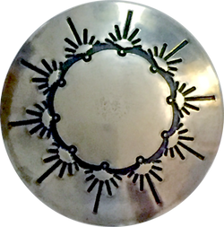 LAST ONE, Southwest Ten Sunrises Shank Back Silver Button 1/2" #WN42