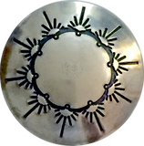 LAST ONE, Southwest Ten Sunrises Shank Back Silver Button 1/2" #WN42