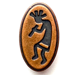 Kokopelli Copper/Black Flute Player 1" Oval  #SWC-99