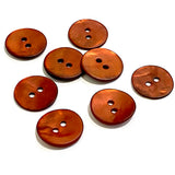 Rust/Copper Velvet Agoya Shell 5/8" 2-hole Button, Pack of 8  #SK-1220