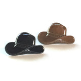 Black Western Cowboy/Cowgirl Hat Metal Button, 3/4"