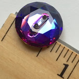 Purple/Orange Swarovski Button, 5/8"  Round, Crystal Volcano