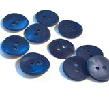 Indigo/Navy Velvet Agoya Shell 5/8" 2-hole Button, Pack of 8 #1209
