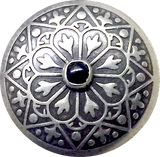 Re-Stocked Desert Lily / Black "Onyx" 1-1/4" Shank-Back Southwest Button, # SW-41