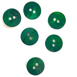 Re-Stocked, 11/16" Dark Emerald Green Pearl MOP Shell 2-hole 18mm Button, Per Button   #975-D