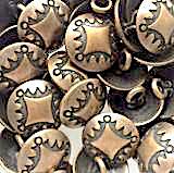 Small 1/2" Brass Concho Button Four Directions  #SW-7
