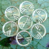 Crystal Pie 3/4" / 19mm Vintage Glass Buttons, Pack of Two, #OT-119