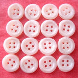 34 Buttons: 3/8" Vintage White Milk Glass Small Rimmed 4-Hole Buttons 10mm / 3/8"  Pack of 34 Milk Glass  #OT-123