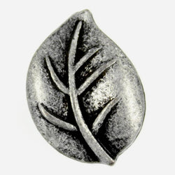Chubby Leaf Silver Metal Button 3/4" Shank Back #SWC-70