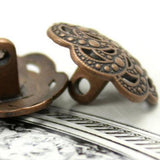 Copper+ Black, Seven Scallop-Swirls. 3/4" Metal Button #SWC-15