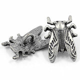 Bee Button, Silver Metal 3/4" Shank Back  #SWC-54