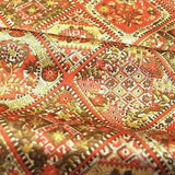 SALE Fall Tone Diamonds Kimono Silk Satin Print from Japan 14" x 66"  #3442